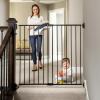 imageRegalo 2in1 Extra Tall Easy Swing Stairway and Hallway Walk Through Baby Gate Black 1 Count Pack of 1 405quotW x 36quotHBlack