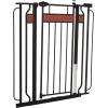 imageRegalo Home Accents Extra Wide Walk Thru Baby Gate Includes Dcor Hardwood 4Inch Extension Kit 4Inch Extension Kit 4 Pack of Pressure Mount Kit and 4 Pack of Wall Cups and Mounting KitBlack Wooden  30415w X 37h