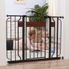 imageRegalo Home Accents Extra Wide Walk Thru Baby Gate Includes Dcor Hardwood 4Inch Extension Kit 4Inch Extension Kit 4 Pack of Pressure Mount Kit and 4 Pack of Wall Cups and Mounting KitBlack Wooden  30415w X 30h