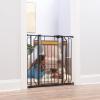 imageRegalo Home Accents Extra Wide Walk Thru Baby Gate Includes Dcor Hardwood 4Inch Extension Kit 4Inch Extension Kit 4 Pack of Pressure Mount Kit and 4 Pack of Wall Cups and Mounting KitBlack Wooden  30415w X 37h