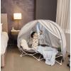 imageRegalo My Cot Twin Portable Toddler Bed Includes Fitted Sheet GrayCanopy