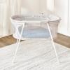 imageRegalo My Crib Portable Infant Bassinet Includes Design Padded Insert Travel Carry Bag Support Tubes Step Safety Locking Mechanism GreySmall with Canopy