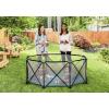 imageRegalo My Play Deluxe Portable Play Yard Indoor and OutdoorIncludes a Full Canopy Aqua 6Panel8 Panel  Canopy