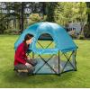imageRegalo My Play Deluxe Portable Play Yard Indoor and OutdoorIncludes a Full Canopy Aqua 6Panel8 Panel  Canopy