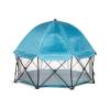 imageRegalo My Play Deluxe Portable Play Yard Indoor and OutdoorIncludes a Full Canopy Aqua 6Panel8 Panel  Canopy