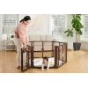 imageRegalo Plastic 192Inch Super Wide Adjustable Baby Gate and Play Yard 2In1 Bonus Kit Includes 4 Pack of Wall Mounts4 Count Pack of 1Brown w Door