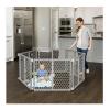 imageRegalo Plastic 192Inch Super Wide Adjustable Baby Gate and Play Yard 2In1 Bonus Kit Includes 4 Pack of Wall Mounts4 Count Pack of 1Gray