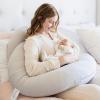 imageRegalo Premium Ultra Soft Pregnancy Postpartum Pillows for Sleeping Feeding C Shaped Full Body Maternity Pillow with Removable Cover Back HIPS Belly Support  GreyCShape Maternity Pillow