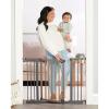 imageRegalo Home Accents Extra Wide Walk Thru Baby Gate Includes Dcor Hardwood 4Inch Extension Kit 4Inch Extension Kit 4 Pack of Pressure Mount Kit and 4 Pack of Wall Cups and Mounting KitWooden  2935w X 30h