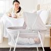 imageRegalo My Crib Portable Infant Bassinet Includes Design Padded Insert Travel Carry Bag Support Tubes Step Safety Locking Mechanism GreySmall with Canopy