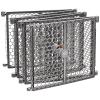 imageRegalo Plastic 192Inch Super Wide Adjustable Baby Gate and Play Yard 2In1 Bonus Kit Includes 4 Pack of Wall Mounts4 Count Pack of 1Gray