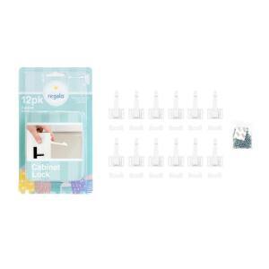 imageHome Safety Cabinet Drawer Latch 12pk AwardWinning Brand Babyproofing Essential White