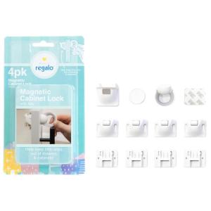 imageHome Safety Magnetic Cabinet and Drawer Lock AwardWinning Brand 4Pack Includes 4 Magnetic Cabinet Locks 1 Magnetic Key Easy Install 3M Adhesive White