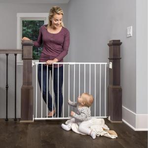 imageRegalo 2in1 Extra Tall Easy Swing Stairway and Hallway Walk Through Baby Gate Black 1 Count Pack of 1 405quotW x 36quotHWhite