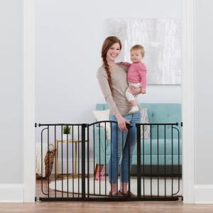 imageRegalo 58Inch Easy Step Extra Tall Arched Dcor Walk Thru Baby Gate Award Winning Brand Includes 4Inch Extension Kit 4 Pack Pressure Mount Kit and 4 Pack Wall Mount Kit Bronze