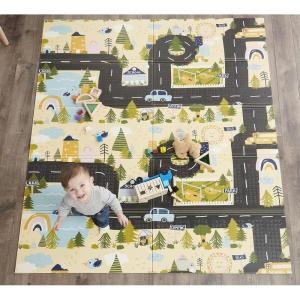 imageRegalo 77quotx71quot Extra Large Alphabet Play Mat for Babies and Toddlers Alphabet Animal and Object Learning Mat NonToxic Waterproof Foam Design Reversible Foldable for Easy Storage Wipe Clean GrayBaby My Play Mat