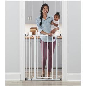 imageRegalo Easy Step 49Inch Extra Wide Baby Gate Includes 4Inch and 12Inch Extension Kit 4 Pack of Pressure Mount Kit and 4 Pack of Wall Mount KitWhite