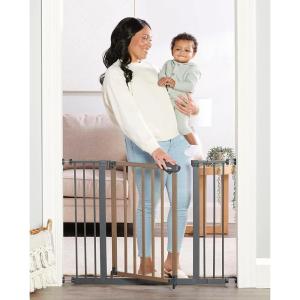 imageRegalo Home Accents Extra Wide Walk Thru Baby Gate Includes Dcor Hardwood 4Inch Extension Kit 4Inch Extension Kit 4 Pack of Pressure Mount Kit and 4 Pack of Wall Cups and Mounting KitWooden  2935w X 30h