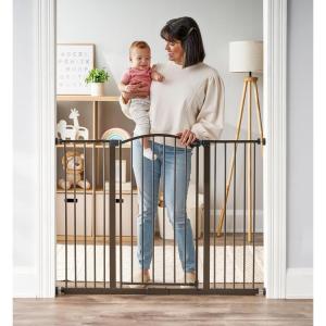 imageRegalo Home Accents Extra Wide Walk Thru Baby Gate Includes Dcor Hardwood 4Inch Extension Kit 4Inch Extension Kit 4 Pack of Pressure Mount Kit and 4 Pack of Wall Cups and Mounting KitBronze  29479w X 36h