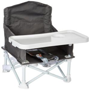 imageRegalo My High Chair Portable Travel Fold ampamp Go Highchair Indoor and Outdoor Bonus Kit Includes Tray with Cup Holder GreyFold  Go Booster  Gray