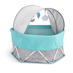 imageRegalo OnTheGo Baby My Play Portable Play Yard and Activity Mat Indoor ampamp Outdoor Includes UPF Canopy with Toys Padded Bottom and Carry Case