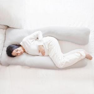 imageRegalo Premium Ultra Soft Pregnancy Postpartum Pillows for Sleeping Feeding C Shaped Full Body Maternity Pillow with Removable Cover Back HIPS Belly Support  GreyUShape Maternity Pillow