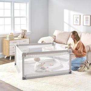 imageRegalo Soft Sided Playpen for Babies and Toddlers Award Winning Brand Gray Mesh for 6 to 24 Months Old 27 Inches Tall Indoor Playpen